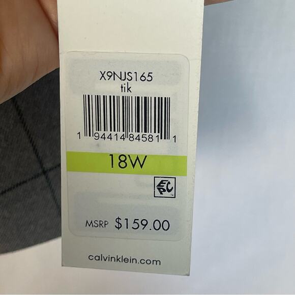 Calvin Klein Collarless Plaid Topper Lined Jacket Blazer Size 18W NWT - Picture 8 of 11